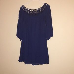 Navy blue knee length dress